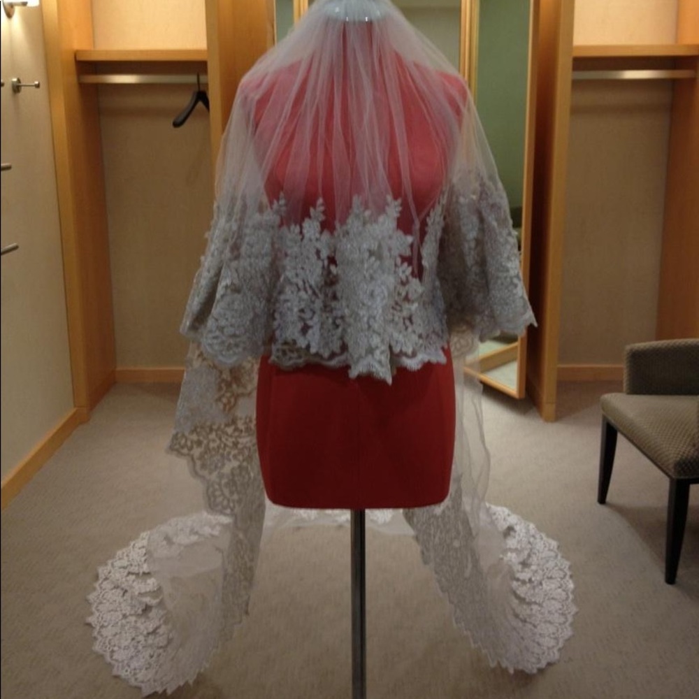 mermaid evening gown and wedding dress + veil - Picture 8 of 9